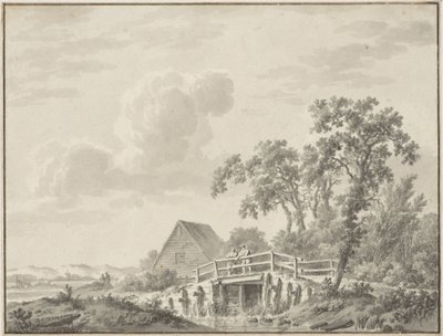 Landschaft an einem Dünensaum mit einem Fischer von Barend Cornelis Koekkoek