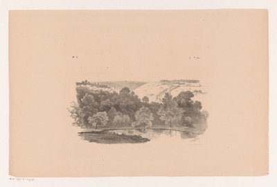 Aussicht über hügelige Landschaft (Landschaftsstudien sechste Lieferung) von Barend Cornelis Koekkoek