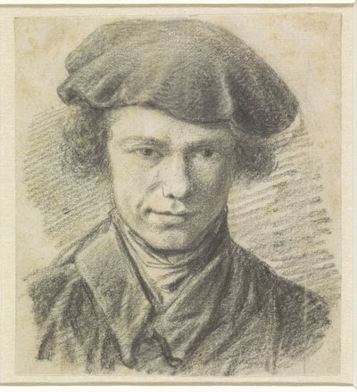Selbstporträt mit Barett von Barend Cornelis Koekkoek