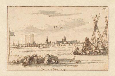 Lager der Armee von Wilhelm III. bei Sint-Truiden, Limburg von Barend Klotz (attributed to)