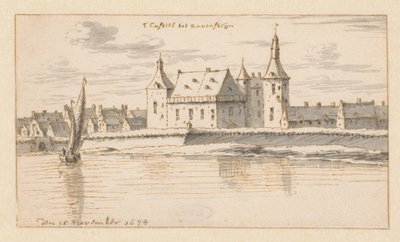 Ansicht des Schlosses von Ravenstein, Noord-Brabant von Barend Klotz (attributed to)