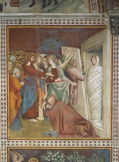 Szene aus dem Neuen Testament: Auferstehung des Lazarus von Barna da Siena