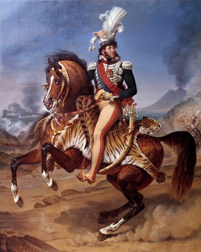 Reiterporträt von Joachim Murat (1767-1815), König von Neapel in Neapel mit Blick auf den Vesuv. Gemälde von Antoine Jean Gros (1771-1835) 19. Jahrhundert von Baron Antoine Jean Gros