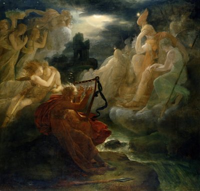 Am Ufer des Lora, Ossian beschwört einen Geist mit dem Klang seiner Harfe, ca. 1811 von Baron François Pascal Simon Gérard