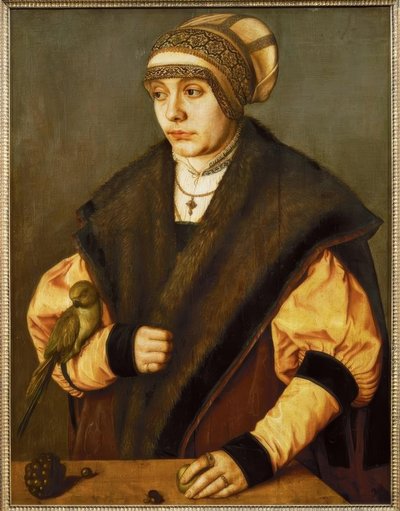 Frau mit Papagei von Barthel Beham