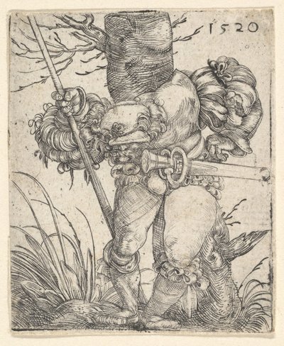 Fußsoldat vor einem Baum, Mitte des 17. Jahrhunderts von Barthel Beham