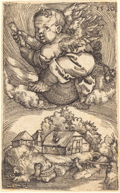 Genie auf einem in der Luft schwebenden Globus von Barthel Beham