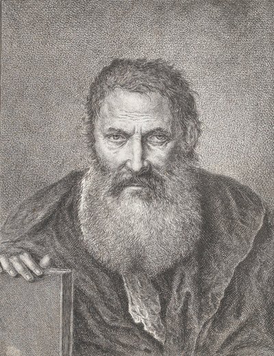 Porträt eines bärtigen Mannes mit einem Buch von Bartholomaeus Ignaz Weiss