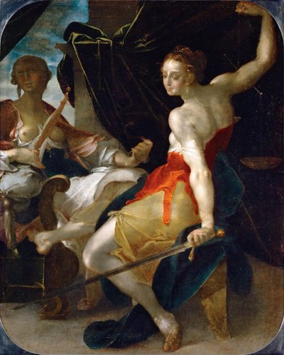 Allegorie der Gerechtigkeit und Klugheit von Bartholomaeus Spranger