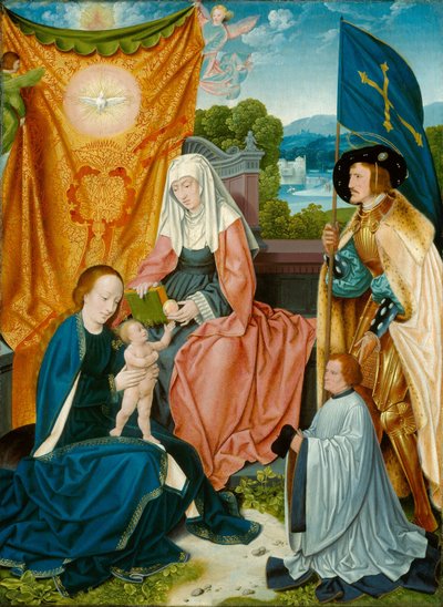Maria mit Kind, mit der Heiligen Anna, dem Heiligen Gereon und einem Stifter, um 1520 von Bartholomaeus the Elder Bruyn