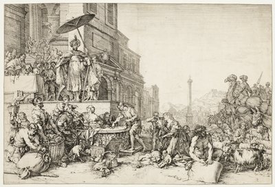 Joseph verteilt Getreide an Ägypten von Bartholomeus Breenbergh