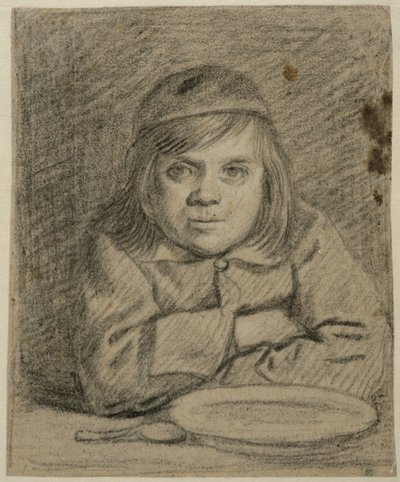 Junge mit verschränkten Armen an einem Tisch von Bartholomeus van der Helst