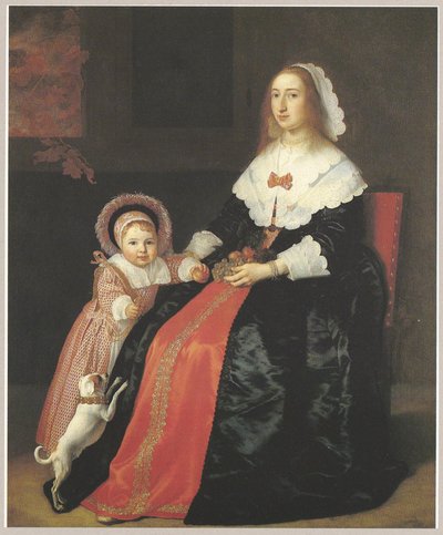 Porträt einer Frau mit einem Kind, möglicherweise Margaretha Cloeck (1617-1680) und Pieter Hulft (1643-1694) von Bartholomeus van der Helst