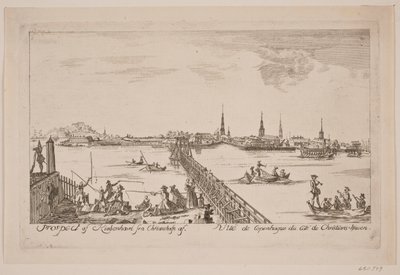 Prospekt von Kopenhagen von Christianshavn aus gesehen von Bartholomæus Roque