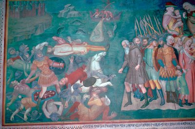 Fresko der Israeliten, die das Rote Meer überqueren, 14. Jahrhundert von Bartolo di Fredi