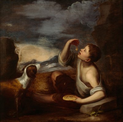 Ein spanischer Junge und ein Hund von Bartolome Esteban (attr. to) Murillo