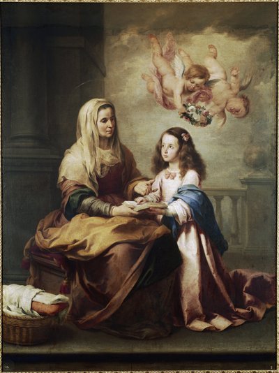 Die Jungfrau Maria und die Heilige Anna (Detail) von Bartolomé Esteban Murillo
