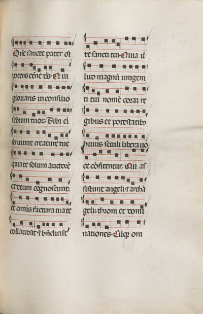 Missale: Fol. 112: enthält einige Musik als Teil der Palmsonntagsliturgie, 1469 von Bartolomeo Caporali