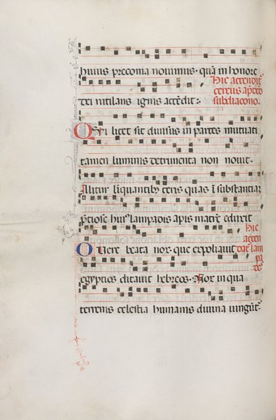 Missale: Fol. 156v: Musik für Exultet, 1469 von Bartolomeo Caporali