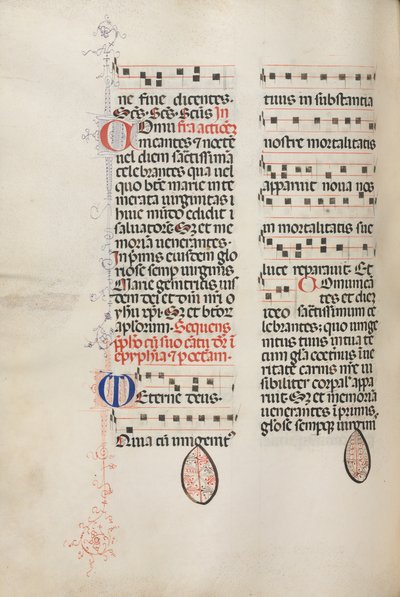 Missale: Fol. 177v: Musik für verschiedene gewöhnliche Gebete, 1469 von Bartolomeo Caporali