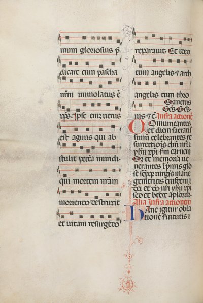 Missale: Fol. 179v: Musik für verschiedene gewöhnliche Gebete, 1469 von Bartolomeo Caporali