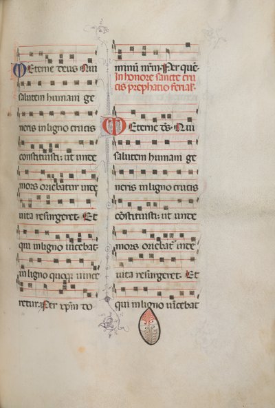 Missale: Fol. 182: Musik für verschiedene gewöhnliche Gebete, 1469 von Bartolomeo Caporali