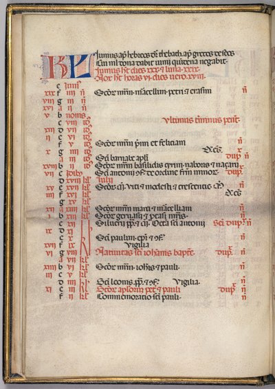 Missale: Fol. 5v: Juni-Kalenderseite, 1469 von Bartolomeo Caporali