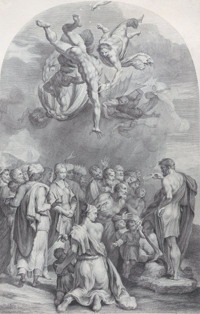Tafel 41: Heiliger Johannes der Täufer predigt einer großen Menge und tauft Kinder, 1756. Schöpfer: Bartolomeo Crivellari, Gabriel Söderling von Bartolomeo Crivellari, Gabriel Söderling