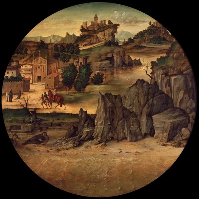 Landschaft mit Stadtblick von Bartolomeo Montagna