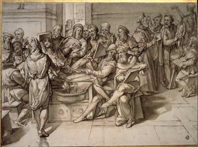Anatomievorlesung von Michelangelo Buonarroti genannt Michelangelo von Bartolomeo Passarotti