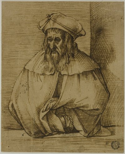Halbfigur-Skizze eines Herrn mit Hut und Umhang von Bartolomeo Passarotti