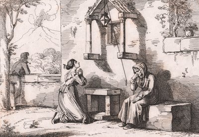 Eine Tochter betet zur Madonna für ihre kranke Mutter von Bartolomeo Pinelli
