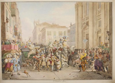 Karneval in Rom von Bartolomeo Pinelli