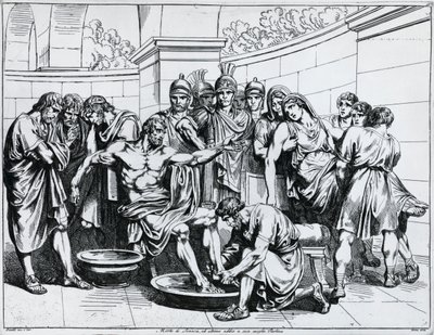 Tod des Seneca, Stich von Bartolomeo Pinelli (1781-1835), aus Istoria dell