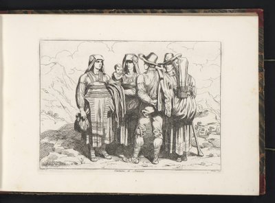 Drei Frauen und zwei Männer aus Sonnino von Bartolomeo Pinelli