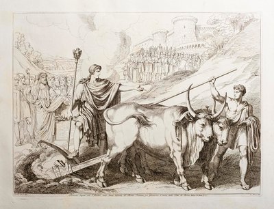 Romulus markiert eine Linie um den Palatin-Hügel von Bartolomeo Pinelli