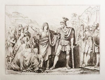 Veturia entwaffnet ihren Sohn Coriolan und befreit Rom von großer Gefahr von Bartolomeo Pinelli