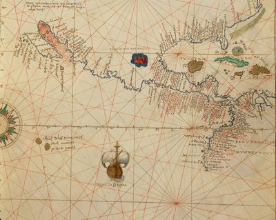 Afrika, Europa und Teil Amerikas: Zentralamerika, aus Atlas der Welt in dreiunddreißig Karten, von Battista Agnese von Battista Agnese