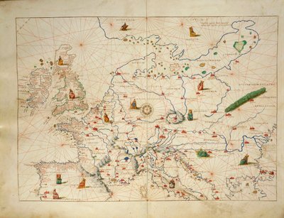 Europa, aus dem Atlas der Welt in dreiunddreißig Karten, von Battista Agnese von Battista Agnese