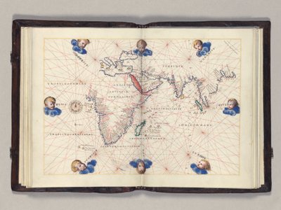 Fos. 11v-12r Karte 3: Indischer Ozean, Portolan-Atlas der Welt, Venedig, ca. 1542-46 von Battista Agnese