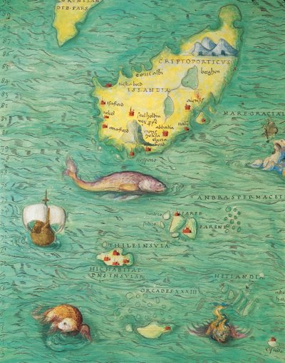 Nordeuropa: Island, aus Atlas der Welt in dreiunddreißig Karten, von Battista Agnese von Battista Agnese