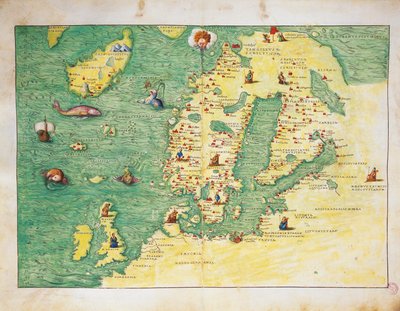 Nordeuropa, aus dem Atlas der Welt in dreiunddreißig Karten von Battista Agnese von Battista Agnese
