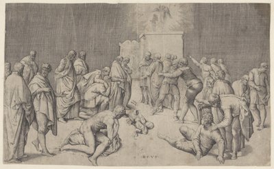Bundeslade im Tempel von Dagon von Battista Franco