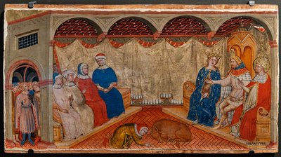 Streit des Hl. Silvester mit den römischen Rabbinern in Anwesenheit von Konstantin und Helena von Battista da Vicenza