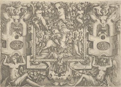 Figur zu Pferd, die ein Schwert hält und über eine am Boden liegende Figur reitet, ca. 1540-80 von Battista del Moro