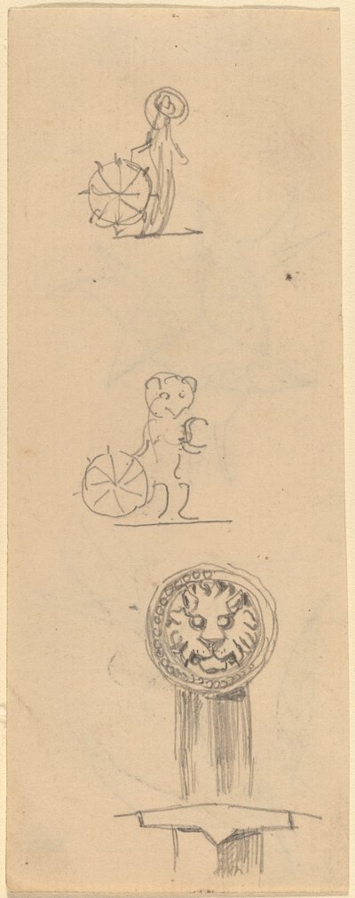 Blatt mit Skizzen von Beatrice Godwin Whistler