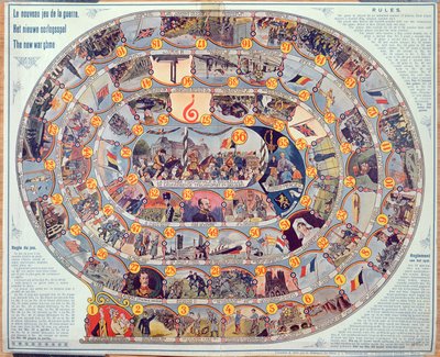 Brettspiel über Ereignisse und die Entwicklung des 1. Weltkriegs in Belgien, ca. 1918-19 von Belgian School