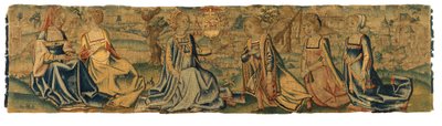 Wandteppich, Die Prinzessin und ihr Freier, möglicherweise aus Brüssel (Wolle & Seide) von Belgian School