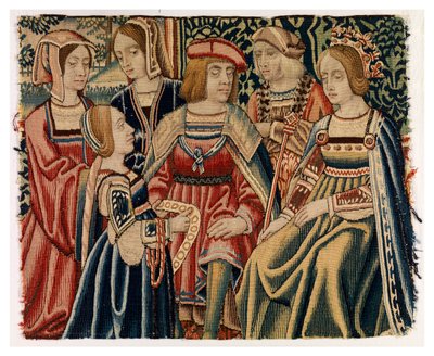Wandteppichfragment, das die Hochzeit von Ludwig XII. mit Anne von Bretagne darstellt, aus Brüssel von Belgian School