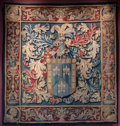 Wandteppich mit dem Wappen der Familie De Nagera. Meister AL. Ca 1550 von Belgian School